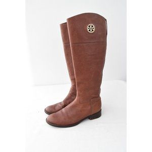 Tory Burch Junction Riding Boots Size 9 M Brown Leather Tall Womens